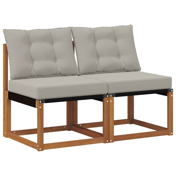 vidaXL 2 Darab K&uuml;lt&eacute;ri K&ouml;z&eacute;pső kanap&eacute; T&ouml;m&ouml;r ak&aacute;cfa &eacute;s Textilene sz&ouml;vet