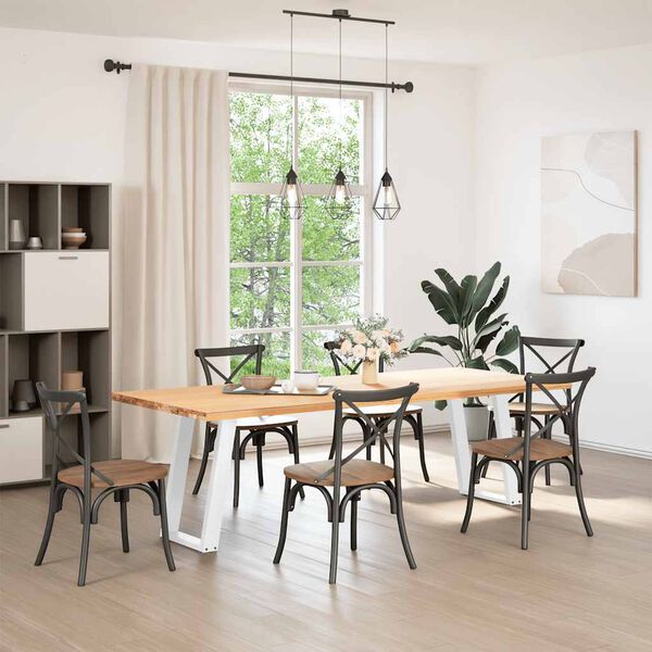 vidaXL 2 db U alak&uacute; &eacute;tkezőasztal l&aacute;b feh&eacute;r 60 x (72-73) cm ac&eacute;l &eacute;tkezőasztal l&aacute;b