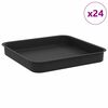 vidaXL N&eacute;gyzetes Vir&aacute;gt&aacute;lca 24 db Fekete 15 x 15 x 2 cm Műanyag