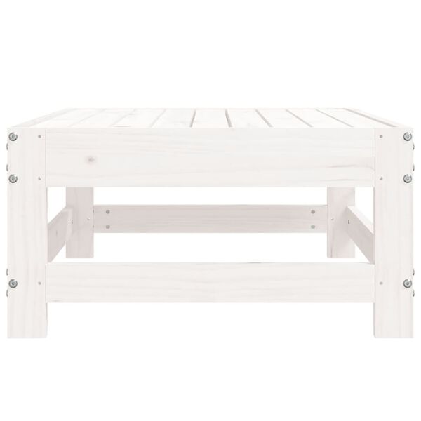 vidaXL fehér tömör fenyőfa kerti lábzsámoly