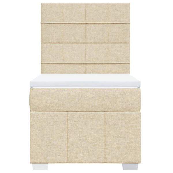 vidaXL kr&eacute;msz&iacute;nű sz&ouml;vet rug&oacute;s &aacute;gy matraccal 90 x 200 cm