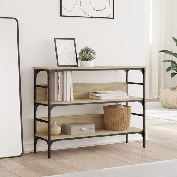 vidaXL sonoma t&ouml;lgy sz&iacute;nű szerelt fa doh&aacute;nyz&oacute;asztal 100x32x75 cm