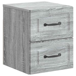 vidaXL Fali &eacute;jjeli szekr&eacute;ny Sz&uuml;rke Sonoma 34,5 x 33 x 40 cm Szerelt Fa