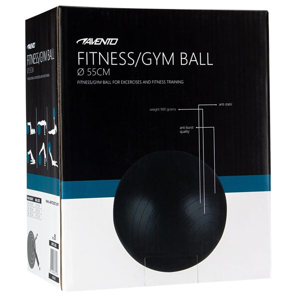 Avento fekete fitneszlabda &aacute;tm. 55 cm