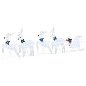 vidaXL LED R&eacute;nszarvasok 5 db Ez&uuml;st 43 x 18 x 66 cm sz&ouml;vet