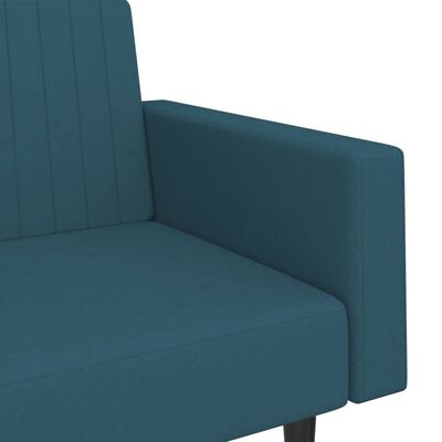 vidaXL kétszemélyes kék bársony kanapéágy