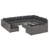 vidaXL 12 r&eacute;szes sz&uuml;rke polyrattan kerti &uuml;lőgarnit&uacute;ra p&aacute;rn&aacute;kkal