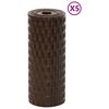 vidaXL 5 db barna és fekete polyrattan erkélyparaván 255 x 19 cm