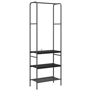 vidaXL Ruhafog&oacute; Fekete t&ouml;lgy 60 x 30 x 171 cm Szerelt Fa