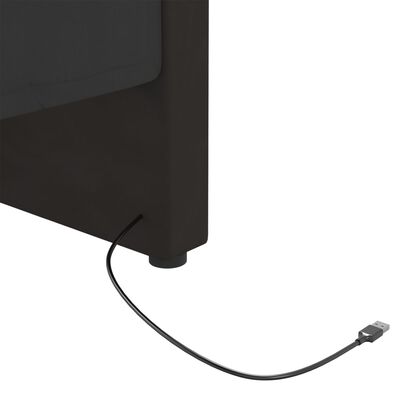 vidaXL fekete USB-s bársonyborítású dívány matraccal 90 x 200 cm