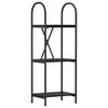 vidaXL K&ouml;nyvespolc 3 szintes 40 x 30 x 109 cm Szerelt fa Fekete t&ouml;lgy