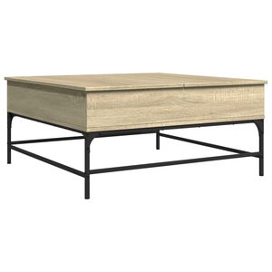 vidaXL sonoma t&ouml;lgy szerelt fa &eacute;s f&eacute;m doh&aacute;nyz&oacute;asztal 95 x 95 x 45 cm