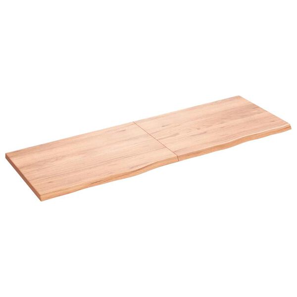 vidaXL világosbarna kezelt tömör tölgyfa asztallap 180x60x(2-4) cm