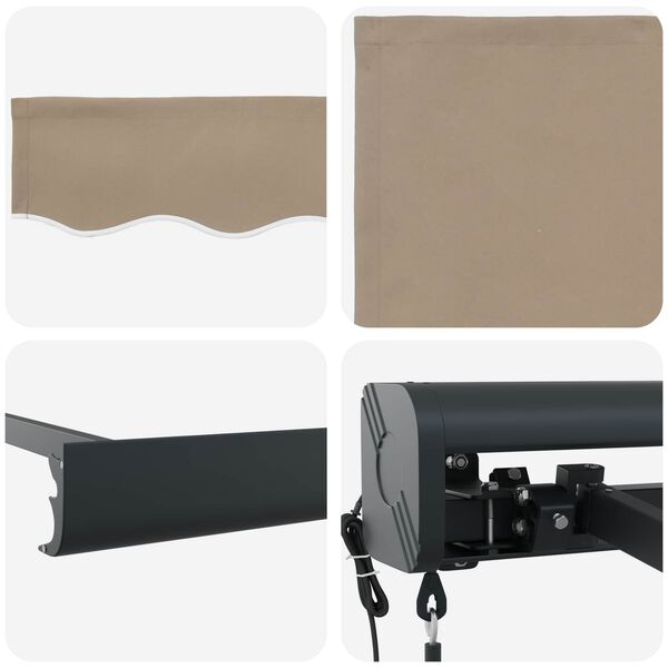 vidaXL Napernyő Bézs 350 x 250 x 165 cm Pamut és Alumínium