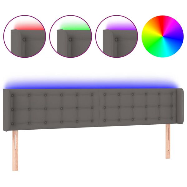 vidaXL sz&uuml;rke műbőr LED-es fejt&aacute;mla 183x16x78/88 cm