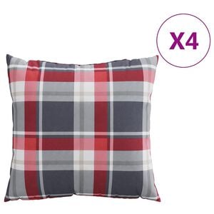 vidaXL 4 db piros kock&aacute;s mint&aacute;s sz&ouml;vet kanap&eacute;p&aacute;rna 50 x 50 cm