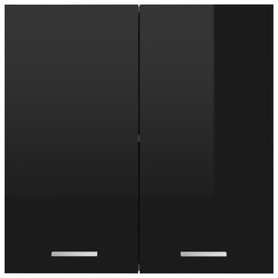 vidaXL magasfényű fekete forgácslap függő szekrény 60 x 31 x 60 cm