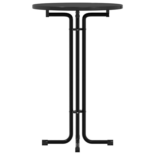 vidaXL fekete étkezőasztal szerelt fa és acél Ø70 x 110 cm