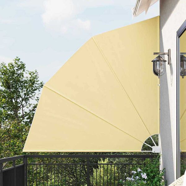 vidaXL Erkély adatvédelmi képernyő Homokszín 210 x 210 cm szövet