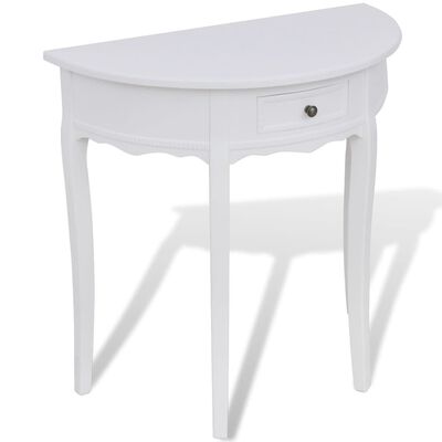 vidaXL fehér, félkör alakú, fiókos tálalóasztal