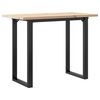 vidaXL t&ouml;m&ouml;r fenyőfa &eacute;s ac&eacute;l &eacute;tkezőasztal O-v&aacute;zzal 100x50x75,5 cm