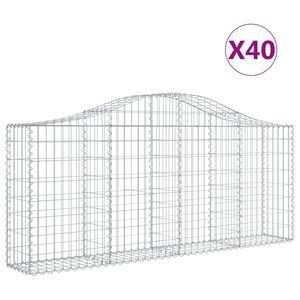 vidaXL 40 db &iacute;ves horganyzott vas gabion kos&aacute;r 200x30x80/100 cm