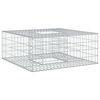 vidaXL Gabion emelt &aacute;gy 100 x 100 x 40 cm Horganyzott ac&eacute;l Ez&uuml;st