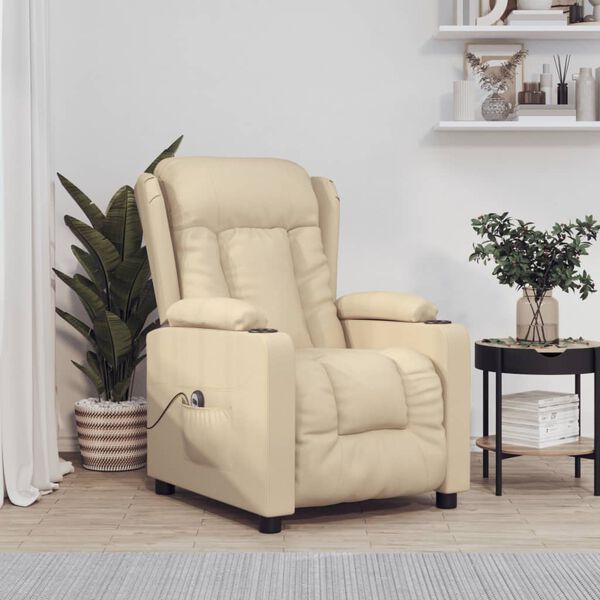 vidaXL kr&eacute;msz&iacute;nű sz&ouml;vet elektromos d&ouml;nthető fotel