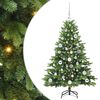 vidaXL Mű kar&aacute;csonyfa 150 LED-del &aacute;llv&aacute;nnyal Z&ouml;ld 120 cm PE &eacute;s PVC