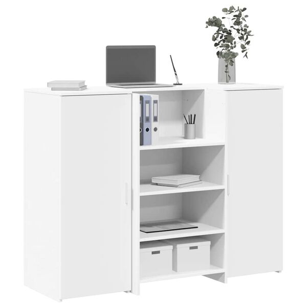 vidaXL recepciós pult fehér 135x50x103,5 cm szerelt fa