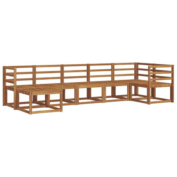 vidaXL K&uuml;lt&eacute;ri kanap&eacute; szett 7 pcs Term&eacute;szetes T&ouml;m&ouml;r Ak&aacute;cfa