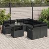 vidaXL Kerti Kanap&eacute; Szett p&aacute;rn&aacute;val p&aacute;rn&aacute;val 9 pcs Fekete Polyrattan