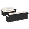 vidaXL Kerti Kanap&eacute; Szett 8 db 7-&Uuml;lőhelyek sz&aacute;ma Fekete &eacute;s Kr&eacute;m