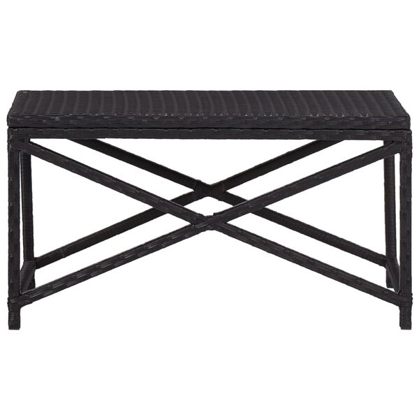 vidaXL fekete polyrattan kerti pad 80 cm