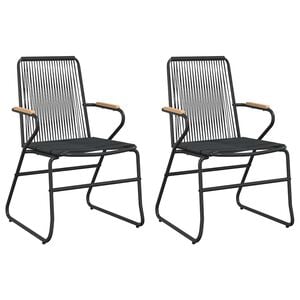 vidaXL 2 db fekete PVC rattan kerti sz&eacute;k 58 x 59 x 85,5 cm
