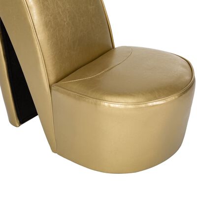 vidaXL aranyszínű magas sarkú cipő formájú műbőr szék