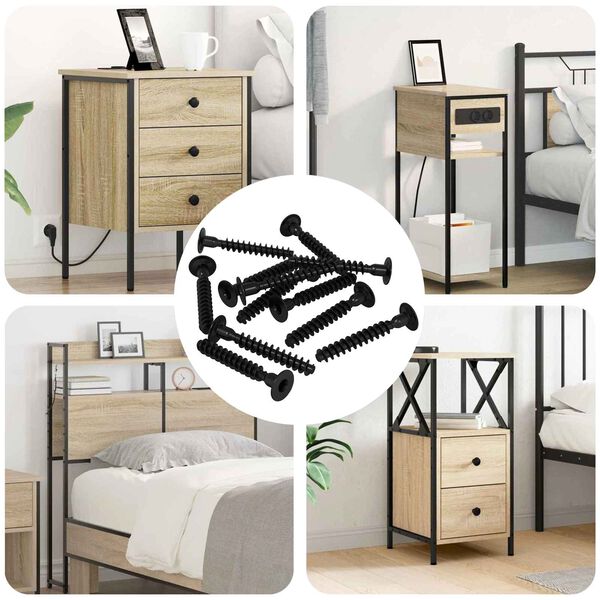 vidaXL Dug&oacute;s Fej Csavar 5143 pcs Fekete Vas