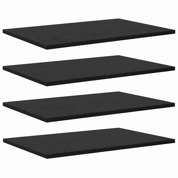 vidaXL Polcos k&ouml;nyvespolc 4 pcs Fekete 60 x 40 x 1,5 cm Faanyag