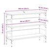 vidaXL Konzolasztal polcokkal &Ouml;reg fa 100 x 32 x 75 cm Faanyag