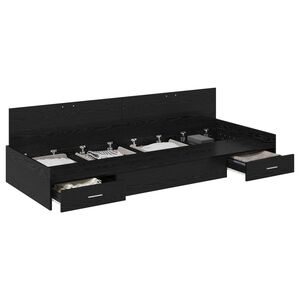 vidaXL &Aacute;gykeret fejt&aacute;ml&aacute;val fi&oacute;kkal Fekete t&ouml;lgy 100 x 200 cm Faanyag