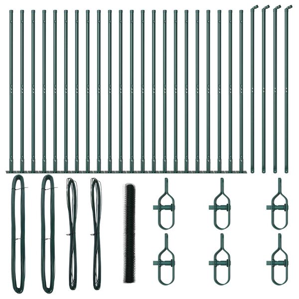 vidaXL Ker&iacute;t&eacute;soszlop Z&ouml;ld 50 x 1,6 m (36 mm h&aacute;l&oacute;) Ac&eacute;l &eacute;s PVC