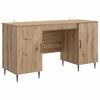 vidaXL Asztal polcokkal K&eacute;zműves T&ouml;lgy 142,5 x 50 x 75 cm Szerelt Fa