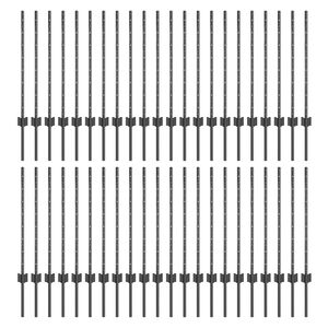 vidaXL Be&aacute;gyazott ker&iacute;t&eacute;soszlop 44 db Sz&uuml;rke 120 cm Porsz&oacute;rt ac&eacute;l