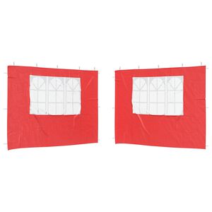 vidaXL Parti s&aacute;tor oldalfal 2 db 300 x 195 cm Piros PE &eacute;s ac&eacute;l