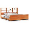 vidaXL viaszbarna t&ouml;m&ouml;r fenyőfa &aacute;gy matrac n&eacute;lk&uuml;l 200 x 200 cm