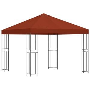 vidaXL Pavilon 3 x 3 m Terrakotta Poli&eacute;szter &eacute;s ac&eacute;l 190 gsm