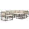 vidaXL 6 r&eacute;szes antracitsz&uuml;rke polyrattan kerti &uuml;lőgarnit&uacute;ra p&aacute;rn&aacute;kkal