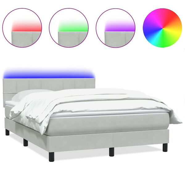 vidaXL vil&aacute;gossz&uuml;rke b&aacute;rsony rug&oacute;s &eacute;s LED-es &aacute;gy matraccal 160x210 cm