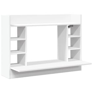 vidaXL feh&eacute;r szerelt fa falra szerelhető &iacute;r&oacute;asztal 105 x 48 x 75 cm