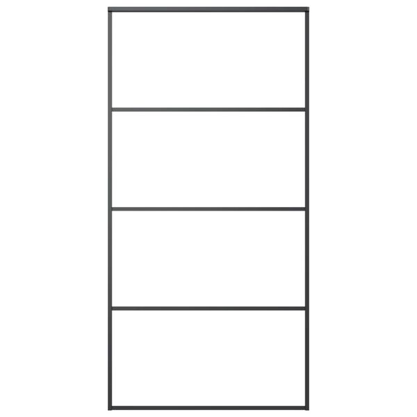 vidaXL fekete alum&iacute;nium &eacute;s ESG &uuml;veg tol&oacute;ajt&oacute; 102,5 x 205 cm